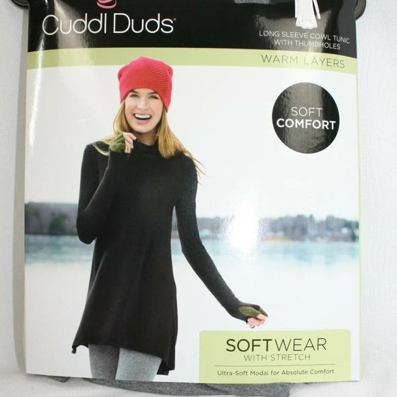 Cuddl Duds Long Sleeve Cowl Neck Tunic with Thumb holes - Picture 1 of 3